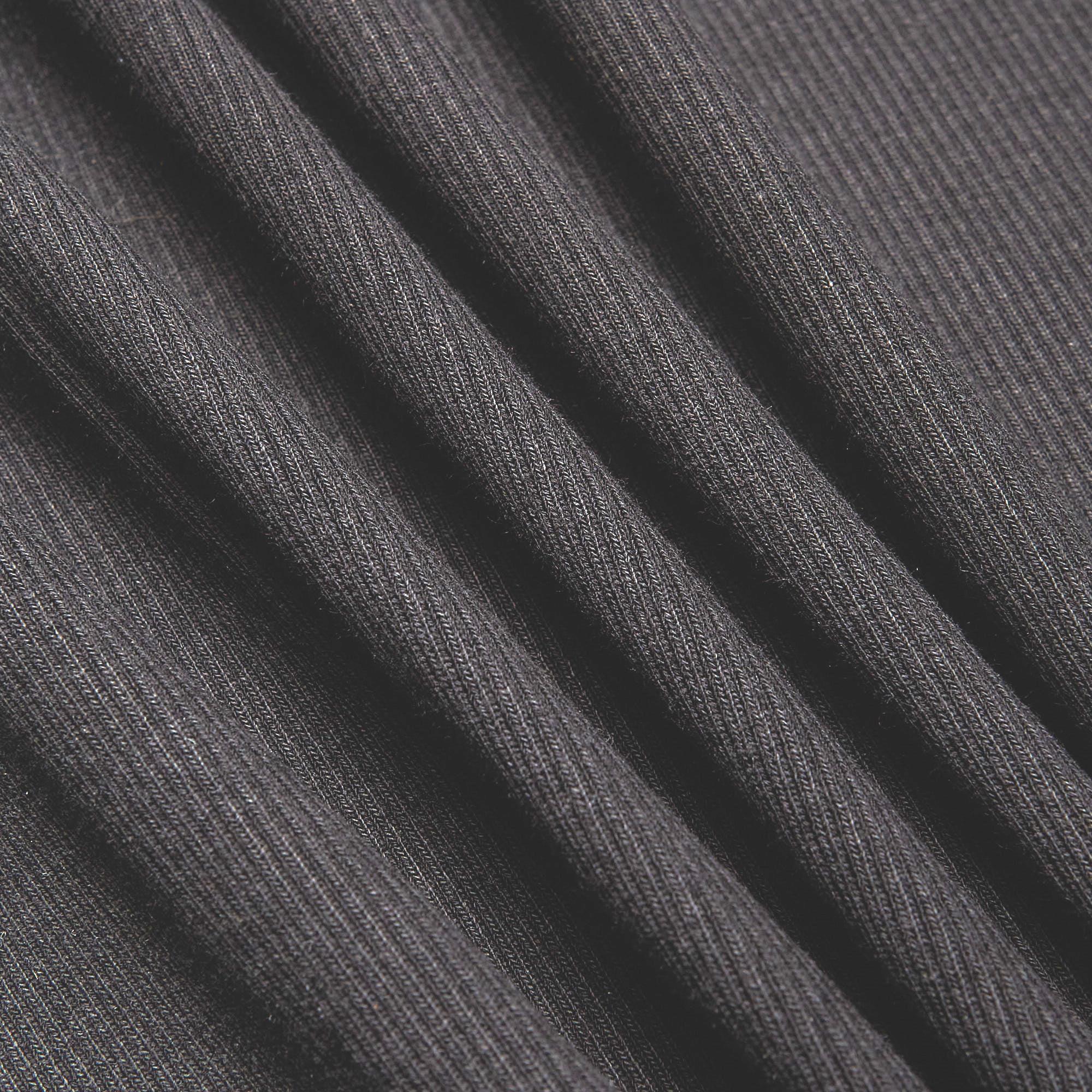 Хлопок трикотажный ребристый 18774 (Черный, Стандарт, БП)