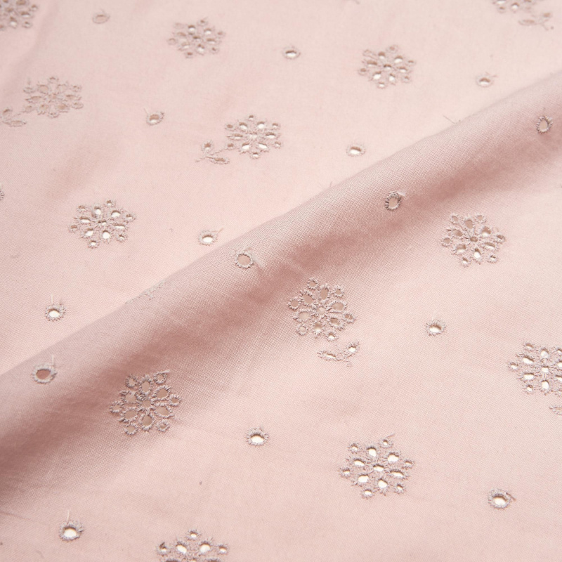 Хлопок тканый с вышивкой ENA00249A (Розовый, 032, БП)