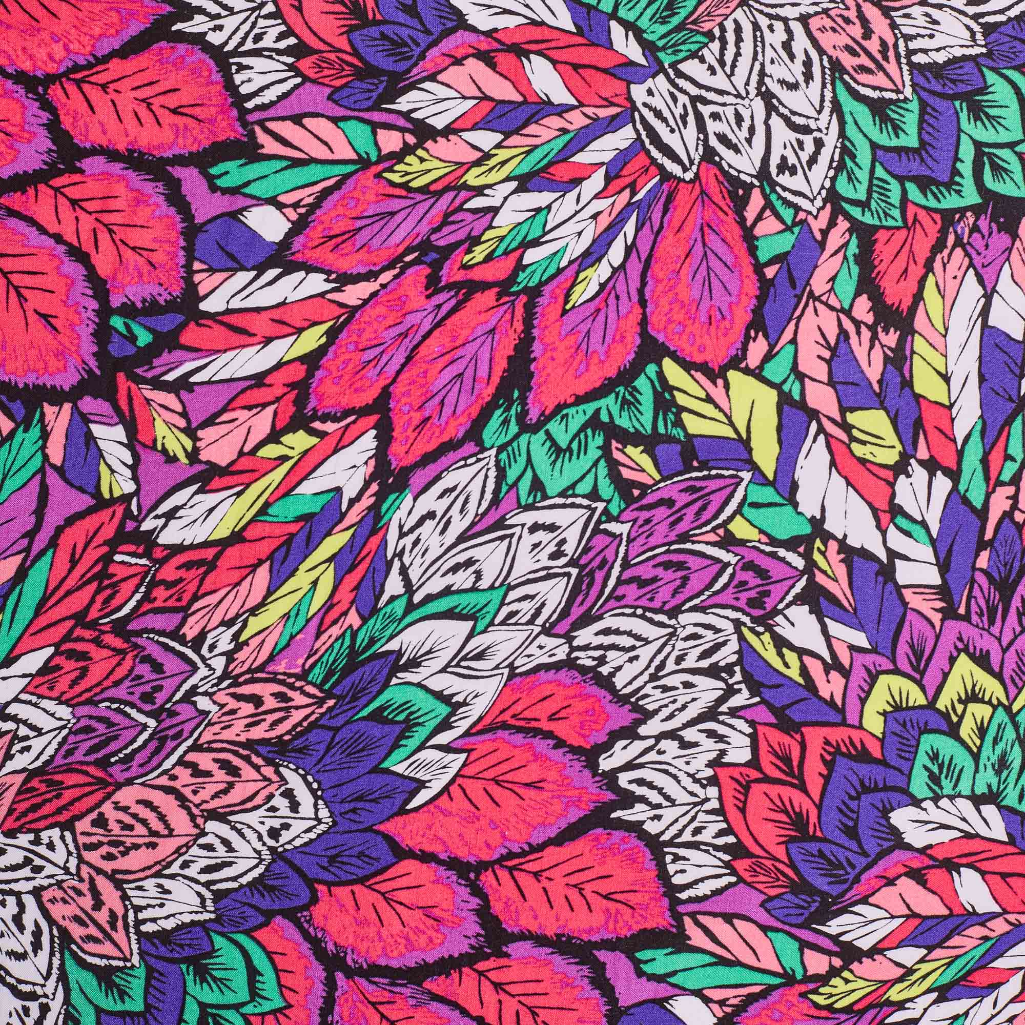 Вискоза тканая принт 14006 (Розовый, Feather, БП)