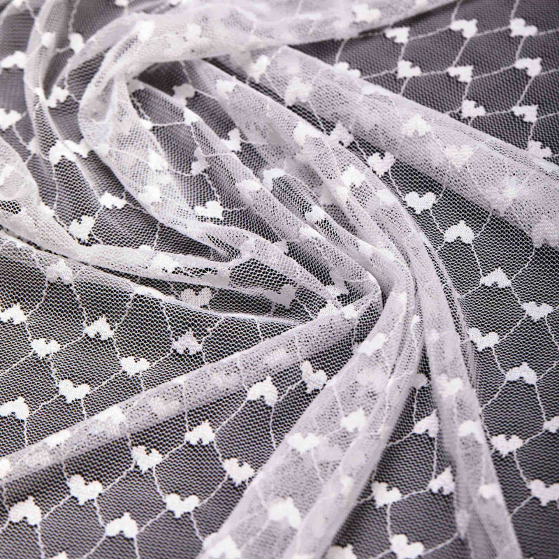 Кружевное Эластичное Полотно L02142D (Белый, Стандарт, БП)
