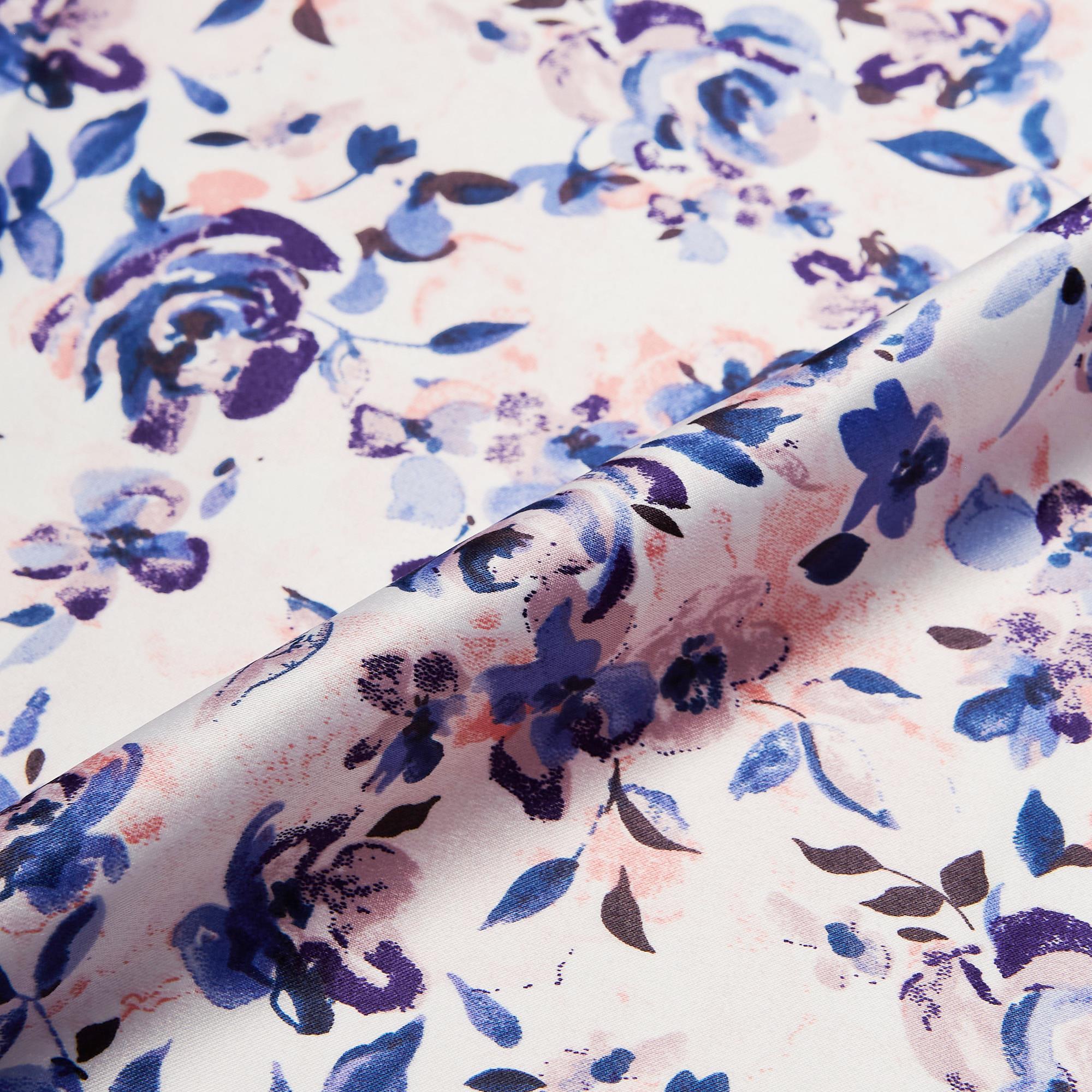 Сатин Эластичный Принт W20-13B P (Белый, ZW15-005, БП)