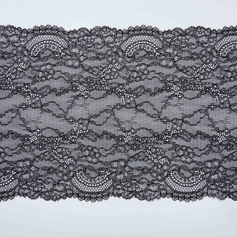 Кружево Эластичное H6208A (Черный, Стандарт, БП)