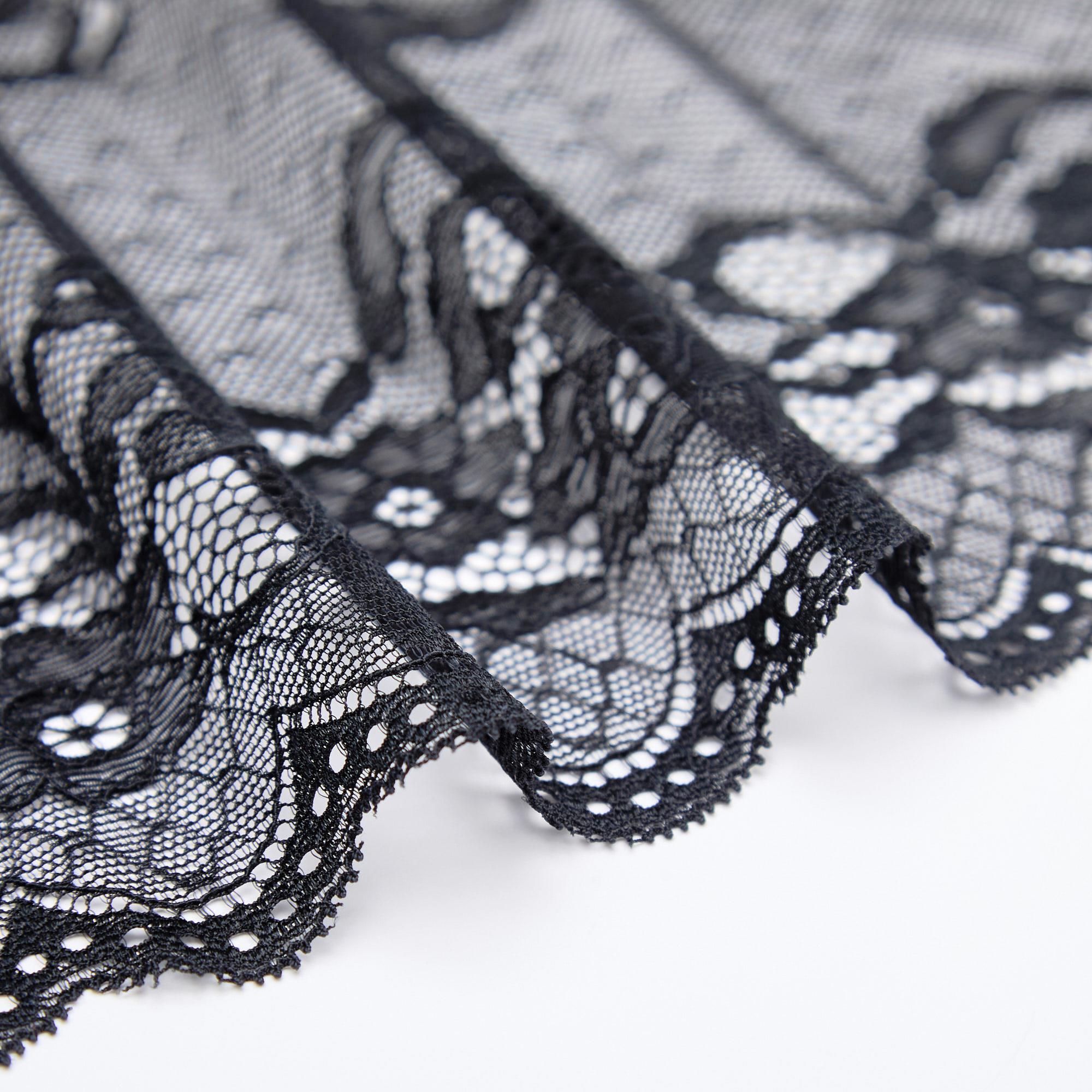Кружево эластичное h07970d (Черный, Стандарт, БП)
