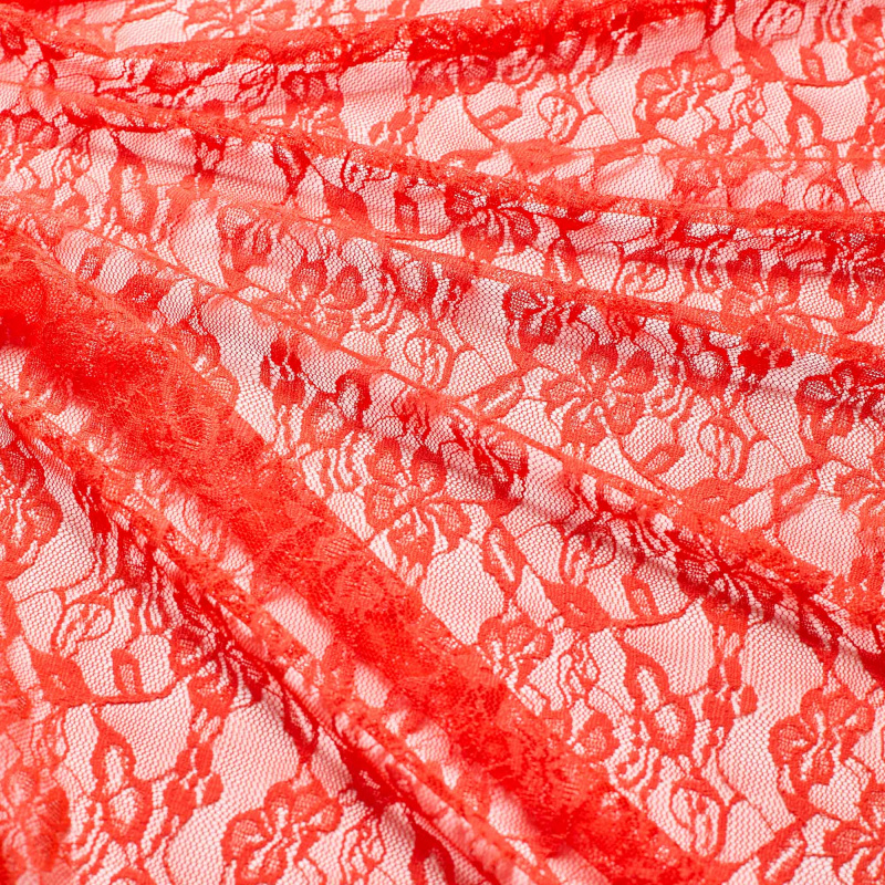 Кружевное Эластичное Полотно L02116D (Оранжевый, S140307085, БП)