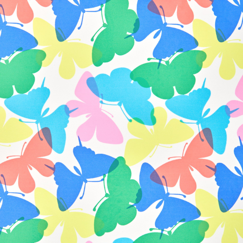 Микрофибра принт stt163p (Белый, butterfly/orange, БП)