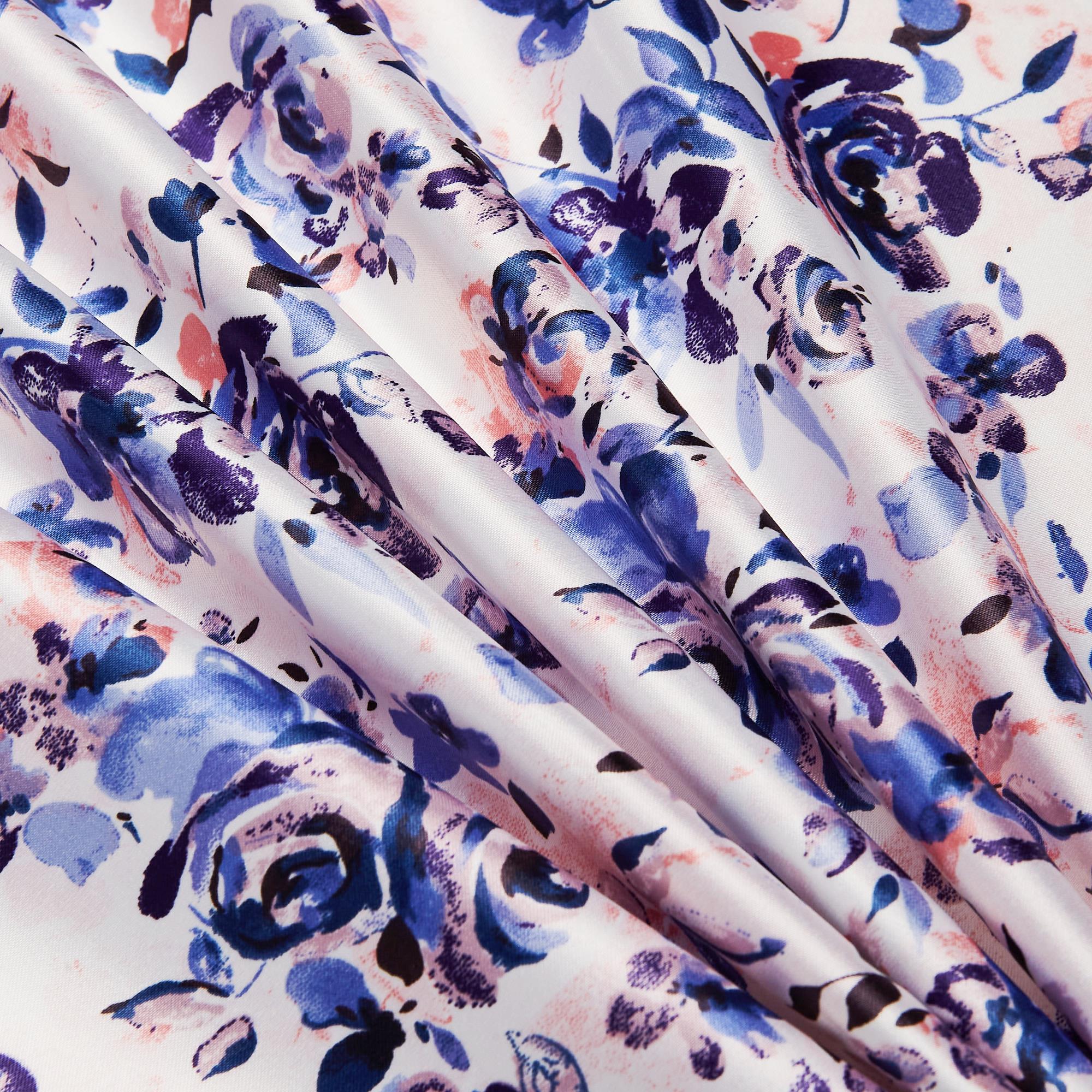 Сатин Эластичный Принт W20-13B P (Белый, ZW15-005, БП)