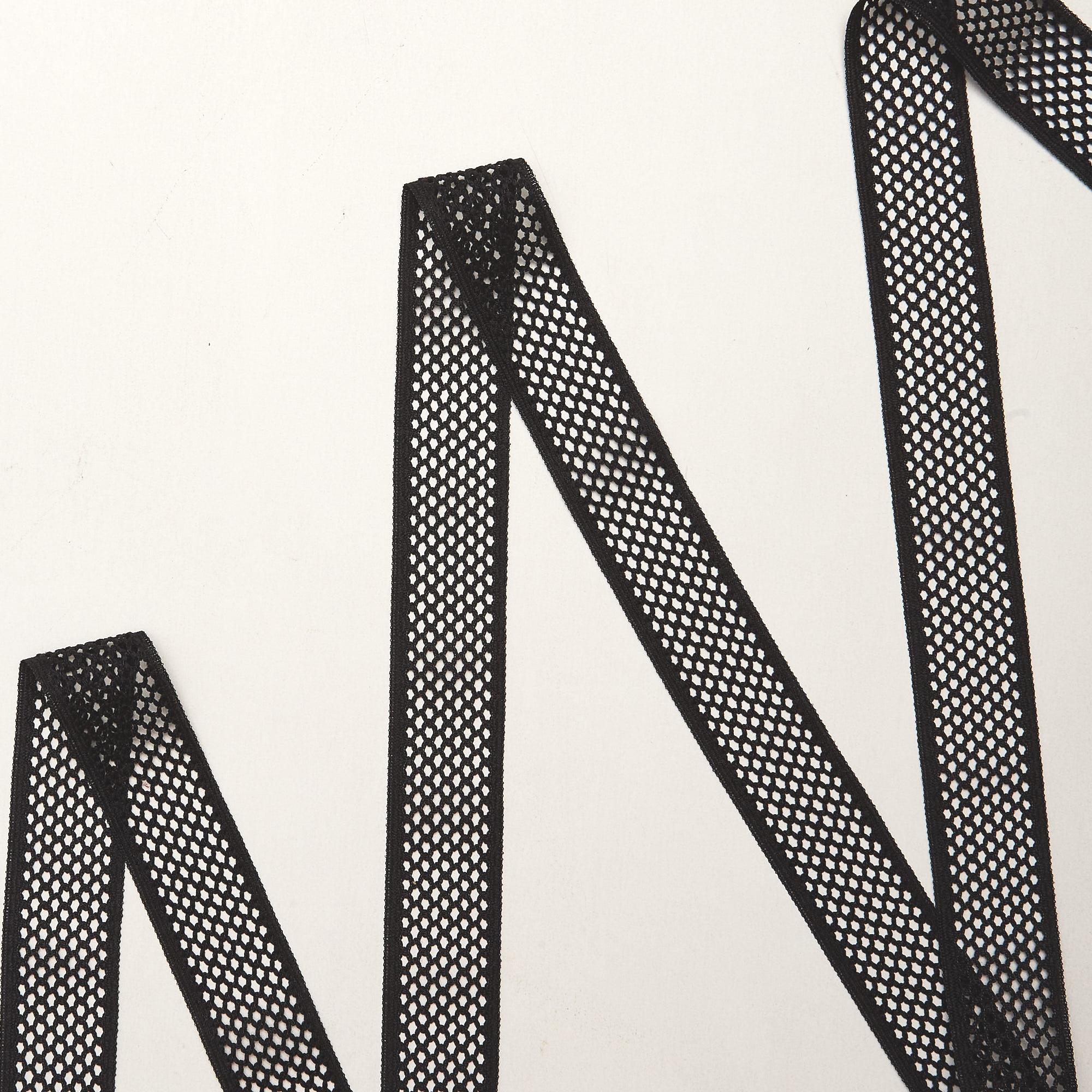 Кружево эластичное узкое 29292X (Черный, Стандарт, БП)
