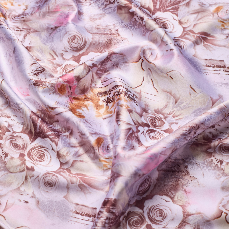 Сатин Эластичный Принт D10110508 66023a kp164 (Розовый, 66023a, БП)