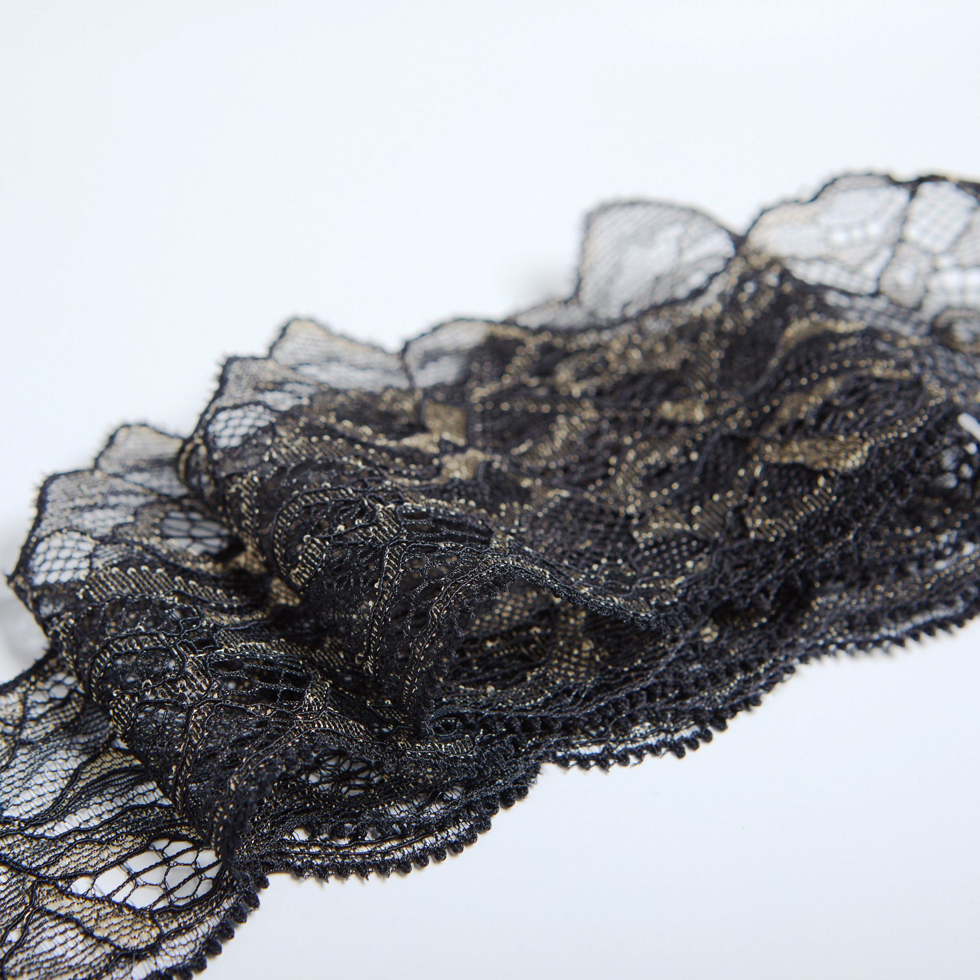 Кружево Эластичное Узкое 9764RDH (Черный, 6C2351B, БП)