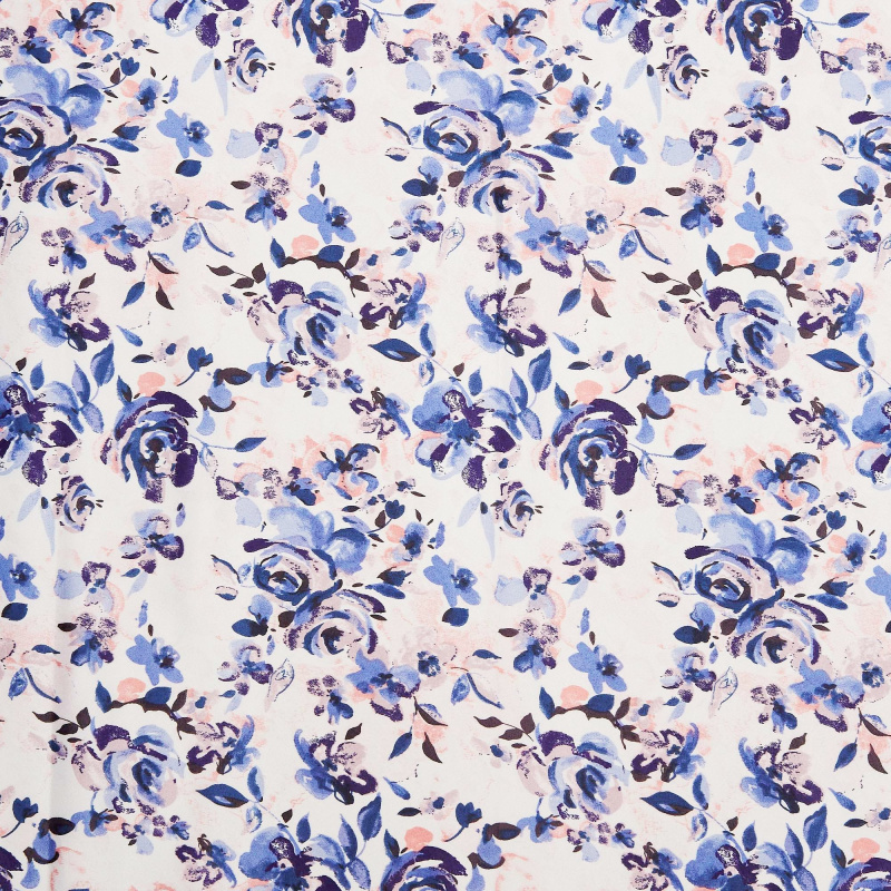 Сатин Эластичный Принт W20-13B P (Белый, ZW15-005, БП)