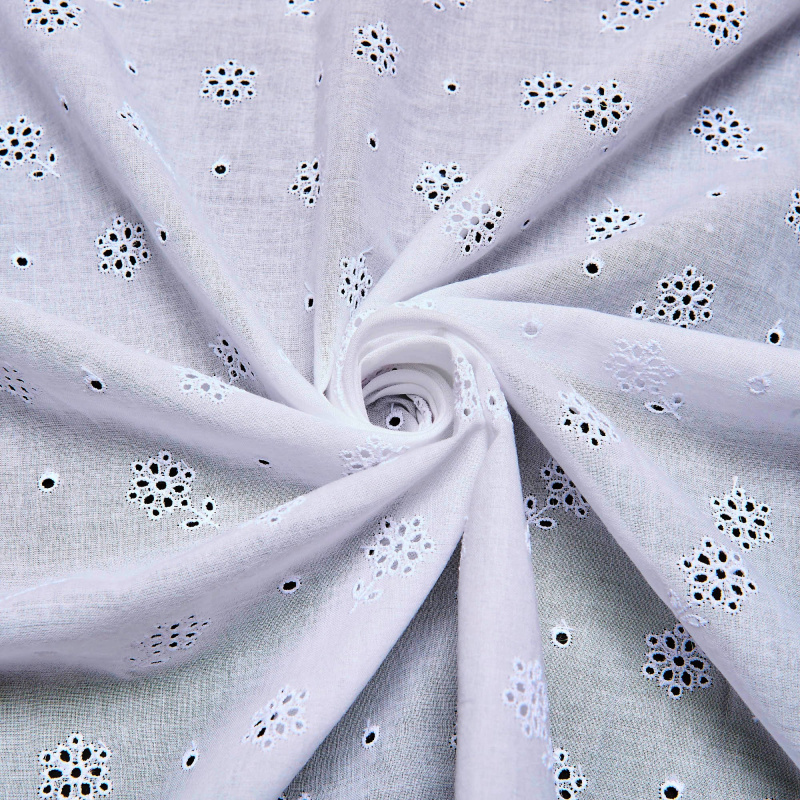 Хлопок тканый с вышивкой ENA00249A (Белый, 034, БП)