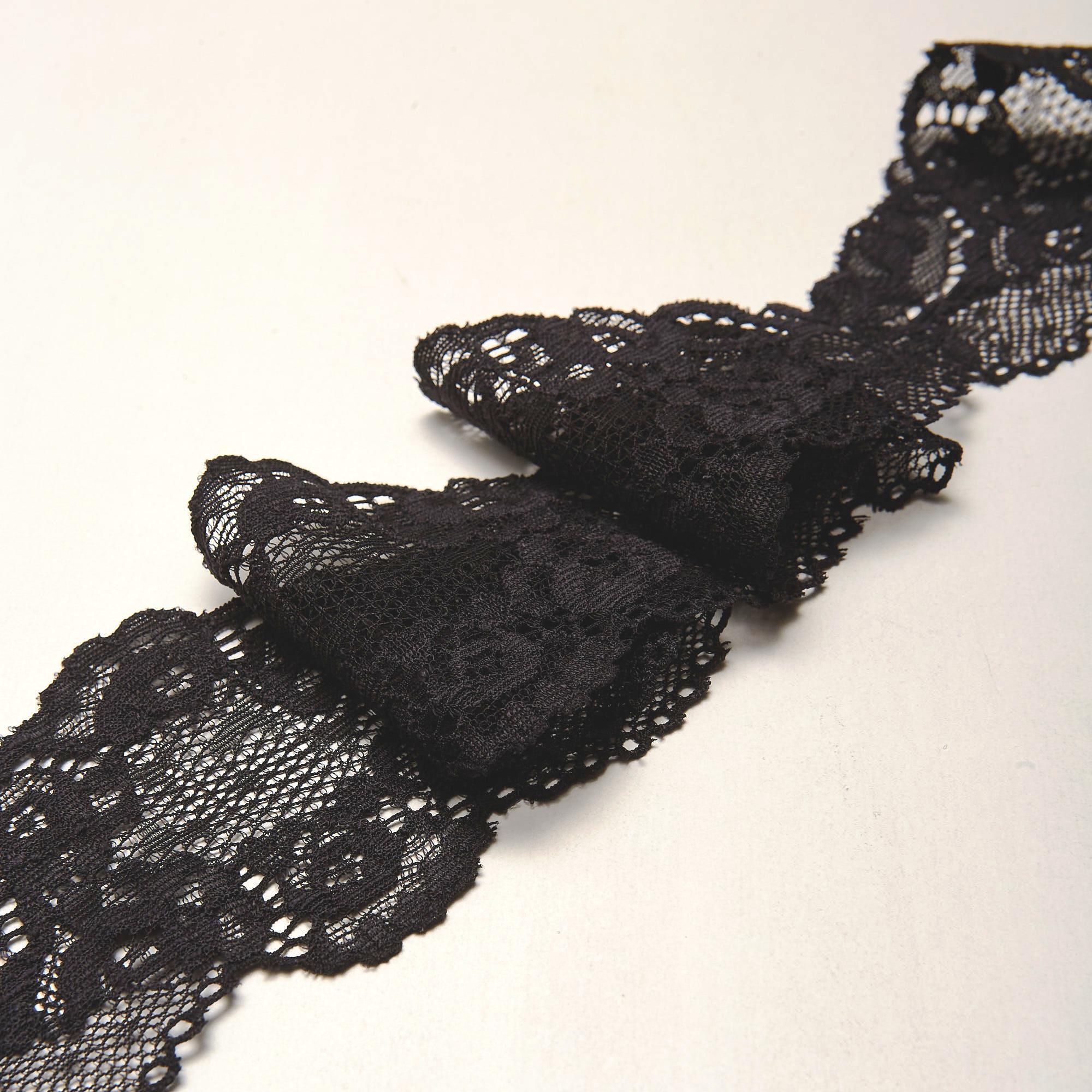 Кружево Эластичное Узкое 506754 (Черный, Стандарт, БП)