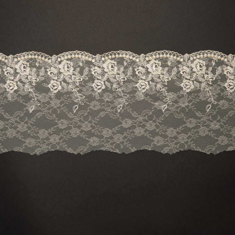 Вышивка на сетке неэластичной ENT00239C (Айвори, 032, БП)