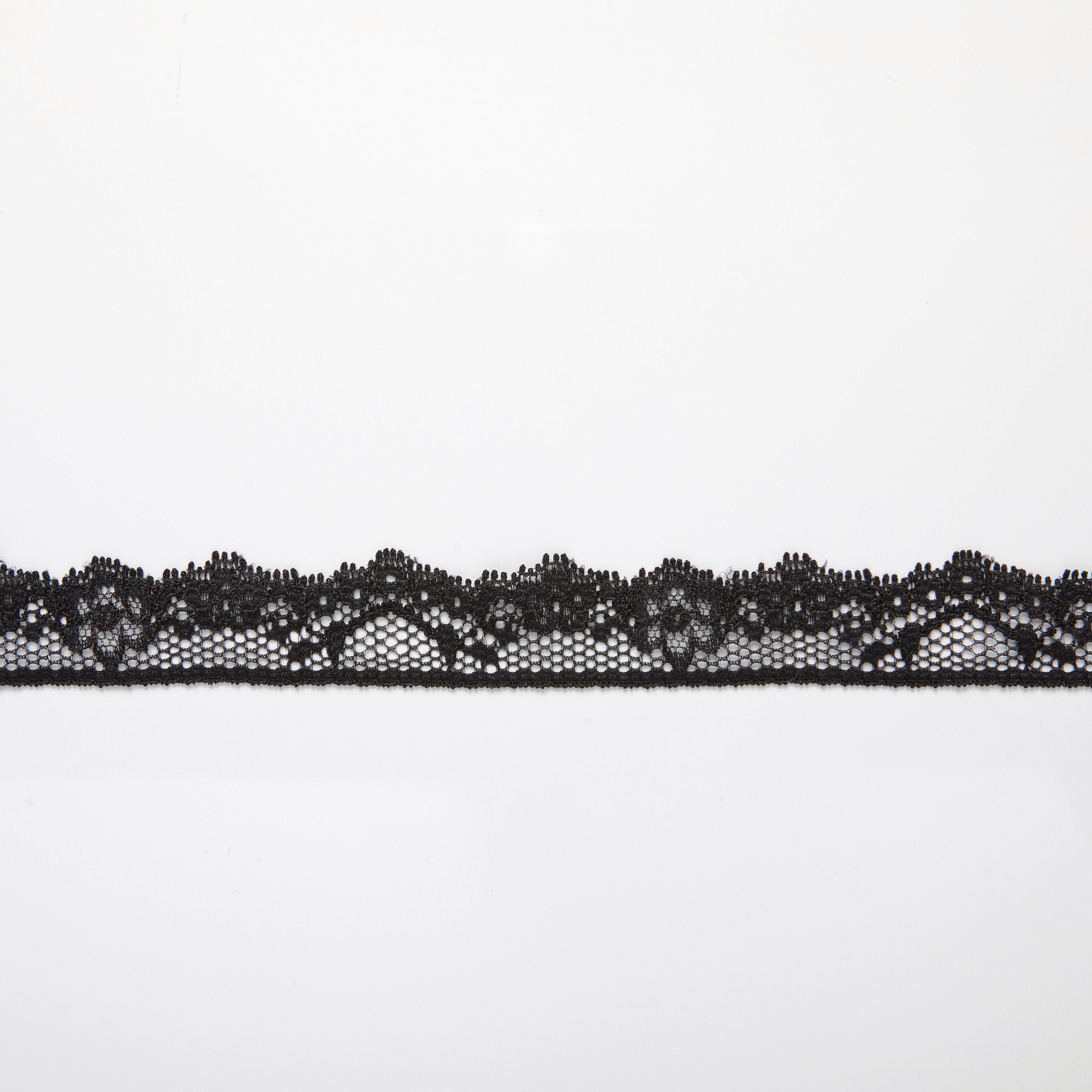 Кружево эластичное узкое D39307H (Черный, 19-4007 TC, БП)