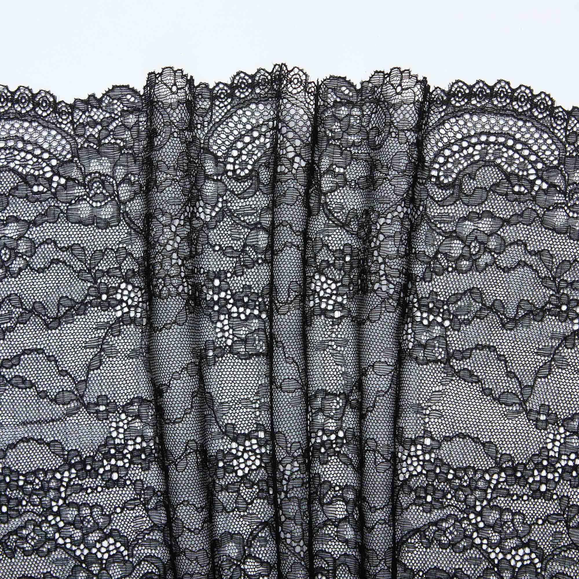 Кружево Эластичное H6208A (Черный, Стандарт, БП)