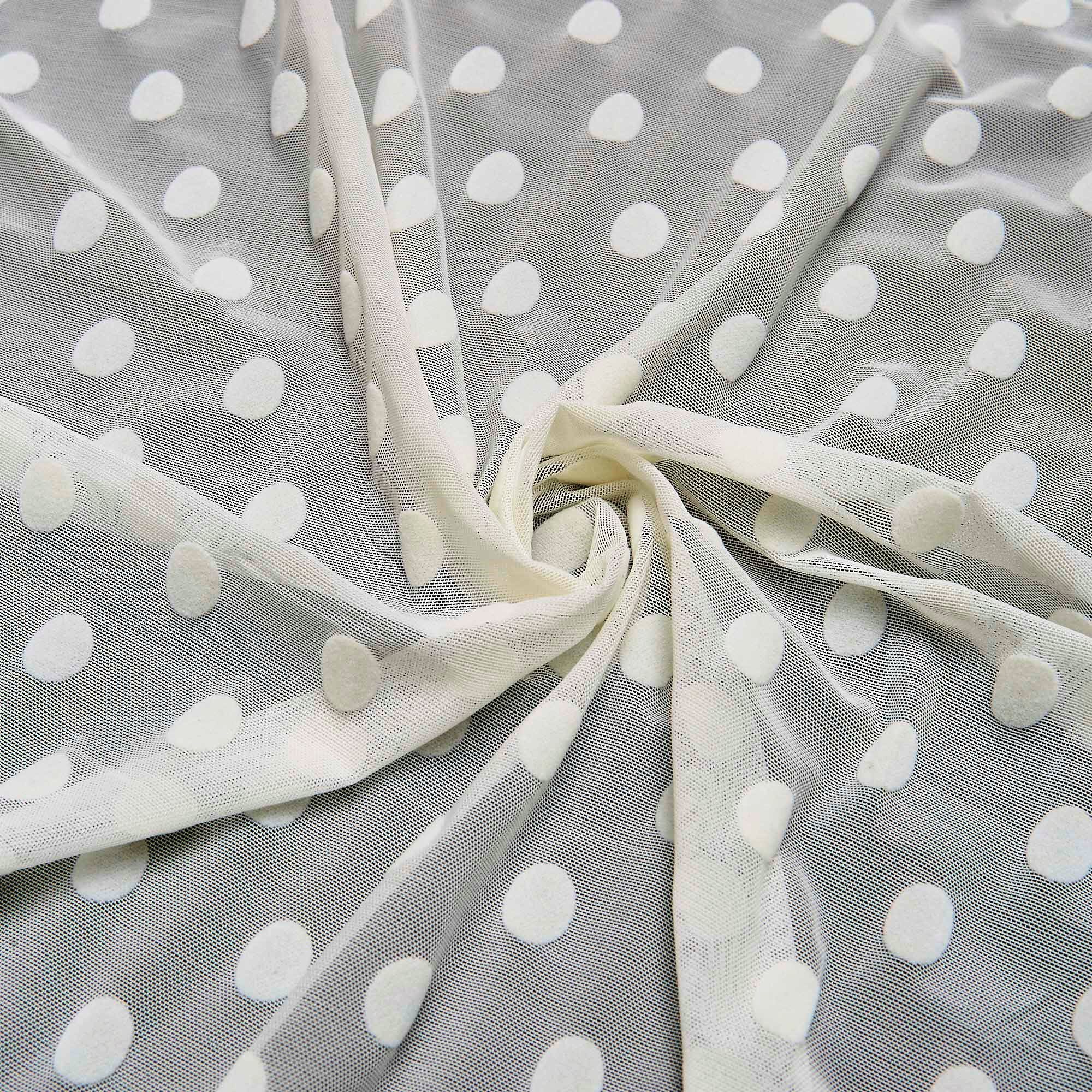 Сетка Эластичная В Мушку NKKT-12113 (Айвори, NK15-0420-A, БП)