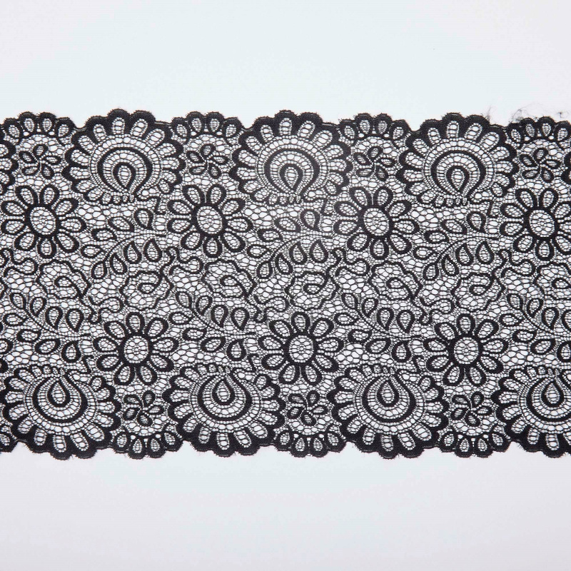 Кружево Эластичное 63840 (Черный, Стандарт, 19-4007)