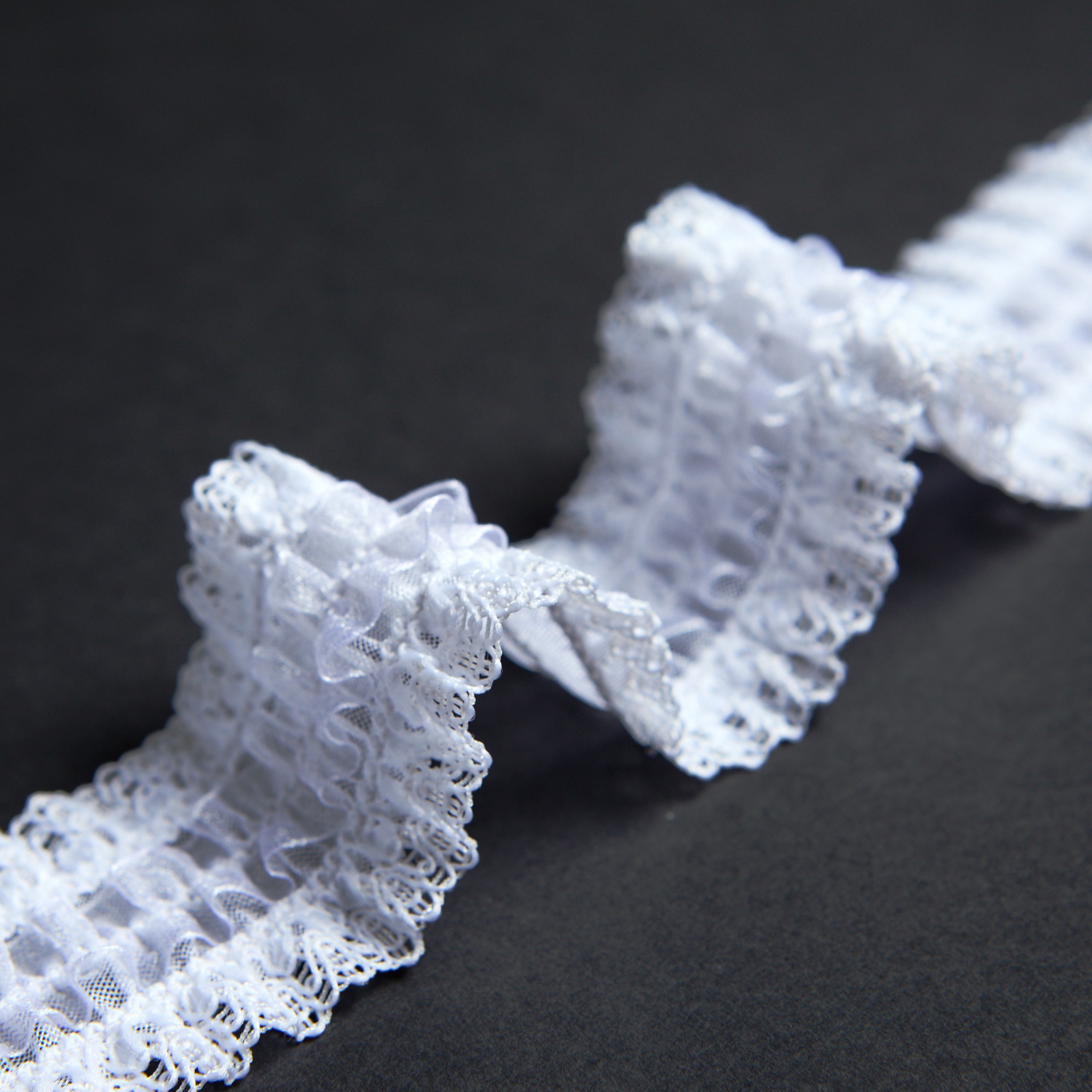 Кружево Эластичное Узкое 86340 (Белый, Стандарт, БП)