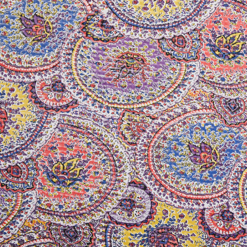 Тканое полотно синтетическое принт LWP11069 (Фиолетовый, Flower Wave, БП)