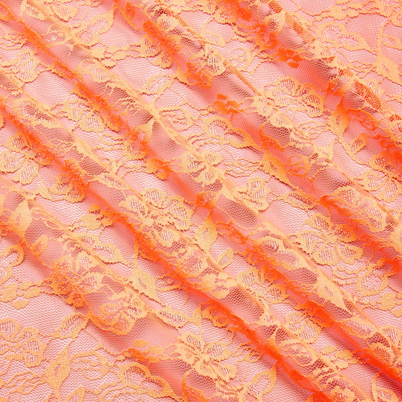 Кружевное Эластичное Полотно L02116D (Оранжевый, S140620201, БП)
