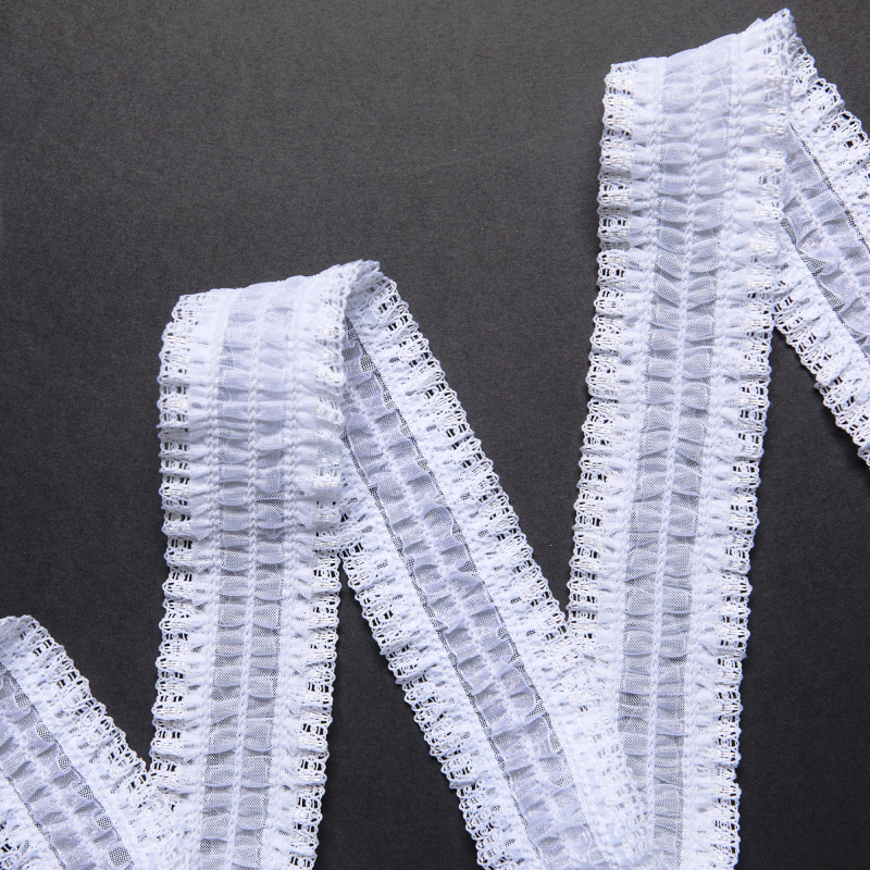 Кружево Эластичное Узкое 86340 (Белый, Стандарт, БП)