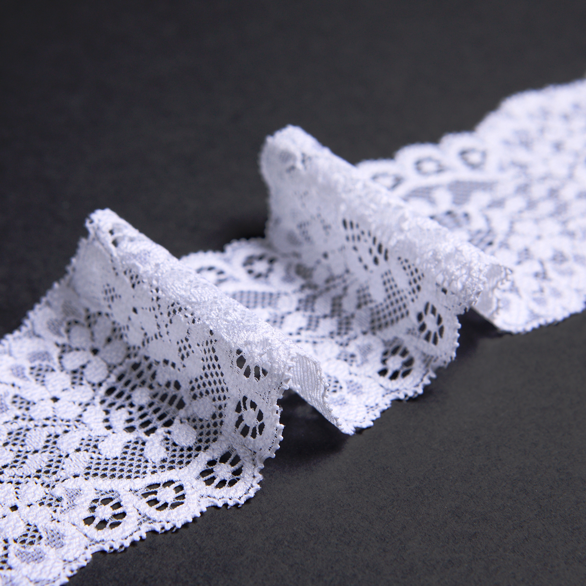 Кружево Эластичное Узкое H07605D (Белый, Стандарт, БП)