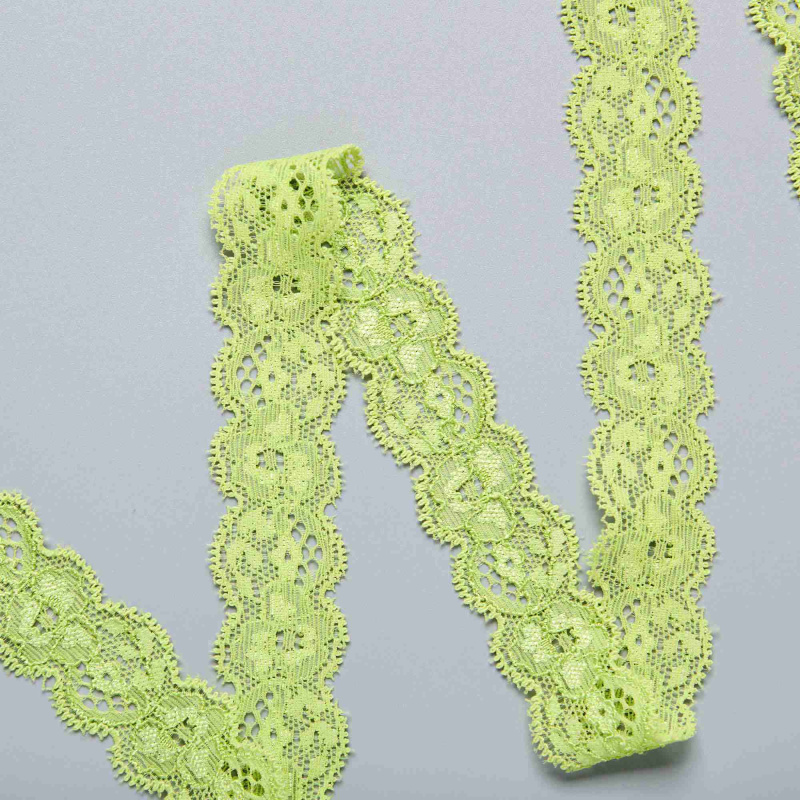 Кружево Эластичное Узкое 6714 (Зеленый, A14014295, БП)