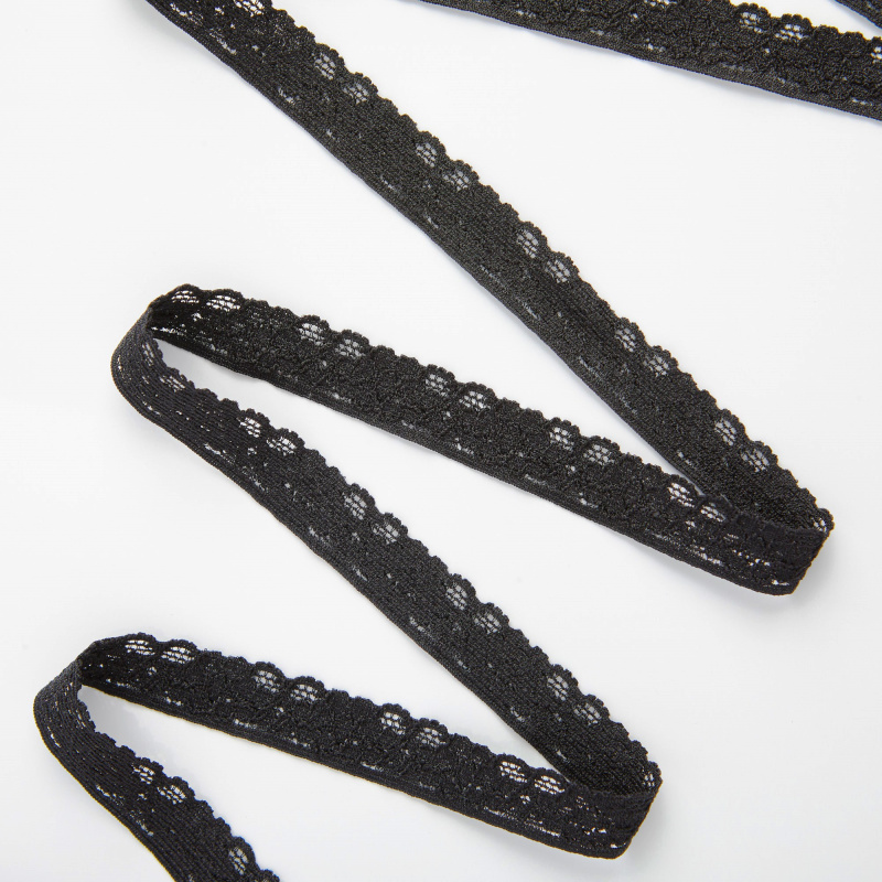 Кружево эластичное узкое 914X (Черный, Стандарт, БП)