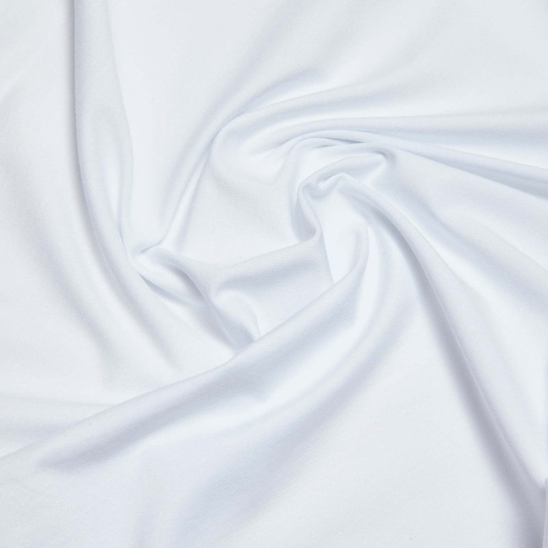 Хлопок трикотажный 40/1 Кулирка ПЕНЬЕ, однотонная с лайкрой (Белый, RD-0001, БП)