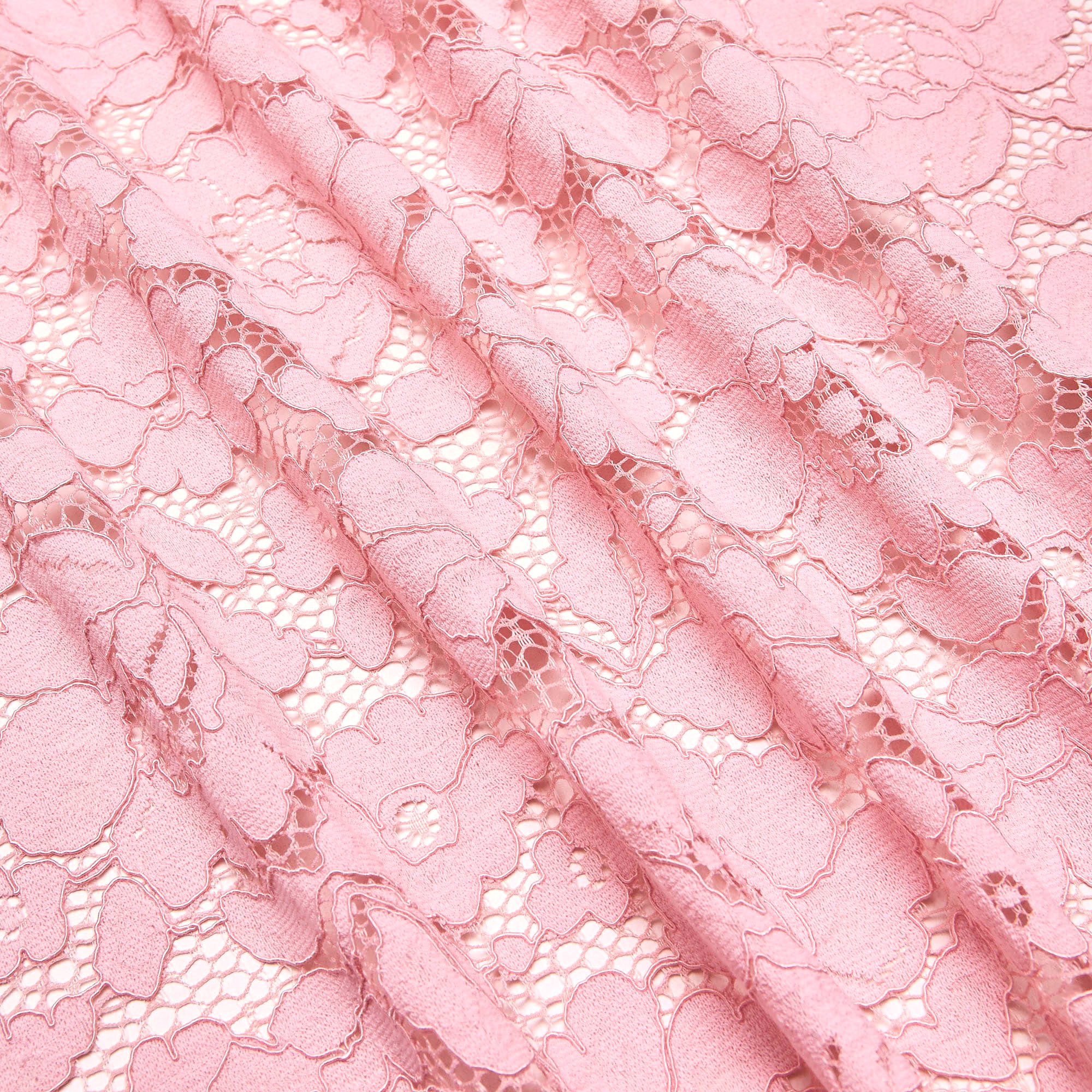 Кружевное неэластичное полотно HWCH-151323L/85 (Розовый, Pink 12-1212TPX, БП)