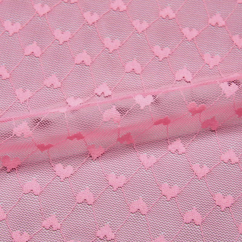 Кружевное Эластичное Полотно L02142D (Коралловый, Q160423143B, БП)