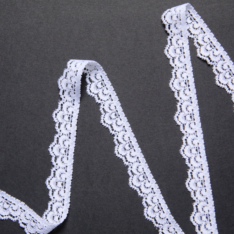 Кружево Эластичное Узкое 1810 (Белый, Стандарт, БП)