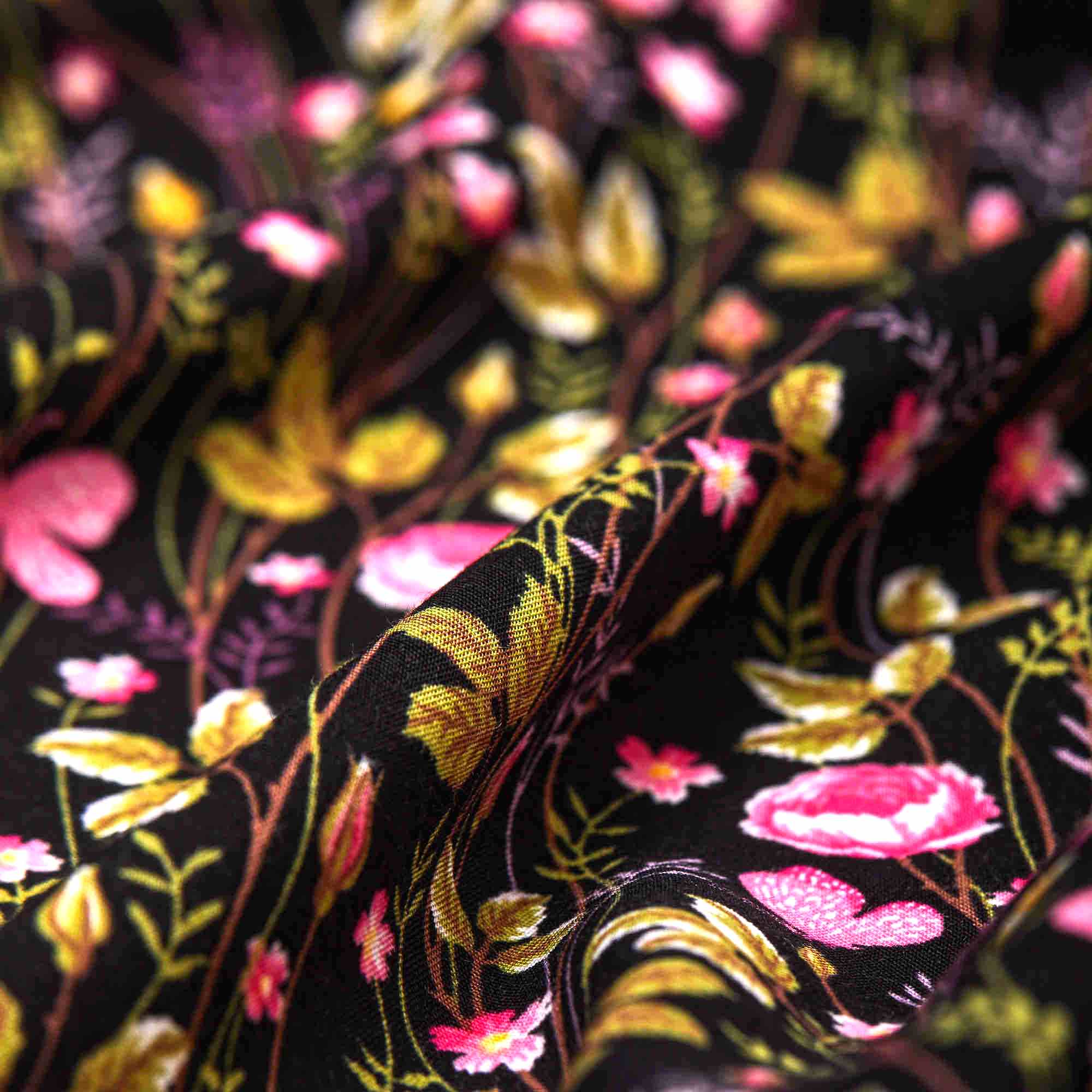 Вискоза тканая принт RM003p (Черный, 10B17-00448, БП)