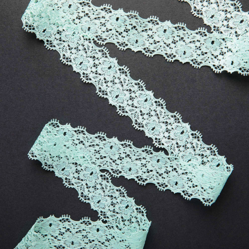 Кружево эластичное узкое 39044b (Ментоловый, 341662, БП)