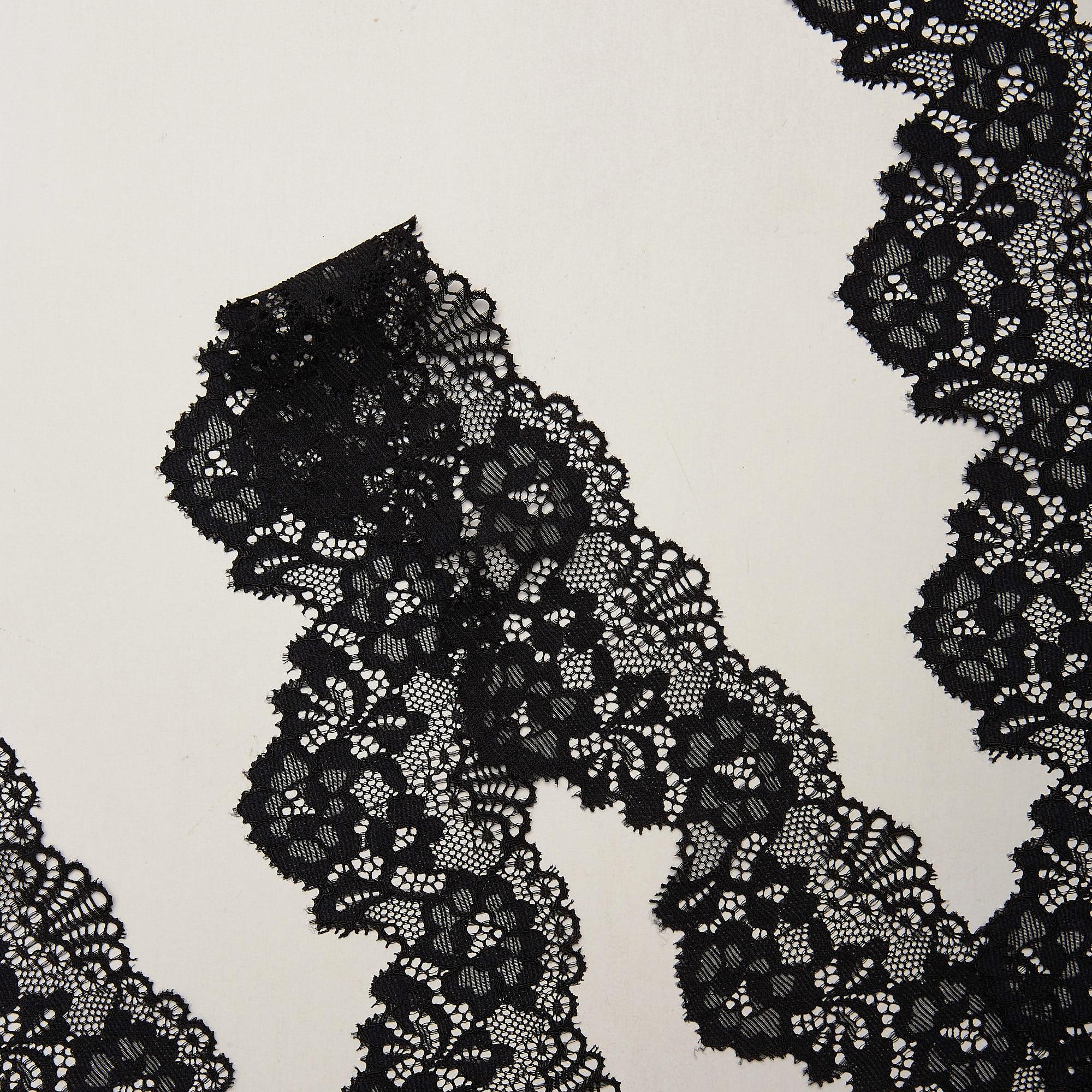 Кружево Эластичное Узкое PP265A (Черный, Стандарт, БП)