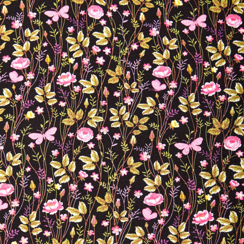 Вискоза тканая принт RM003p (Черный, 10B17-00448, БП)