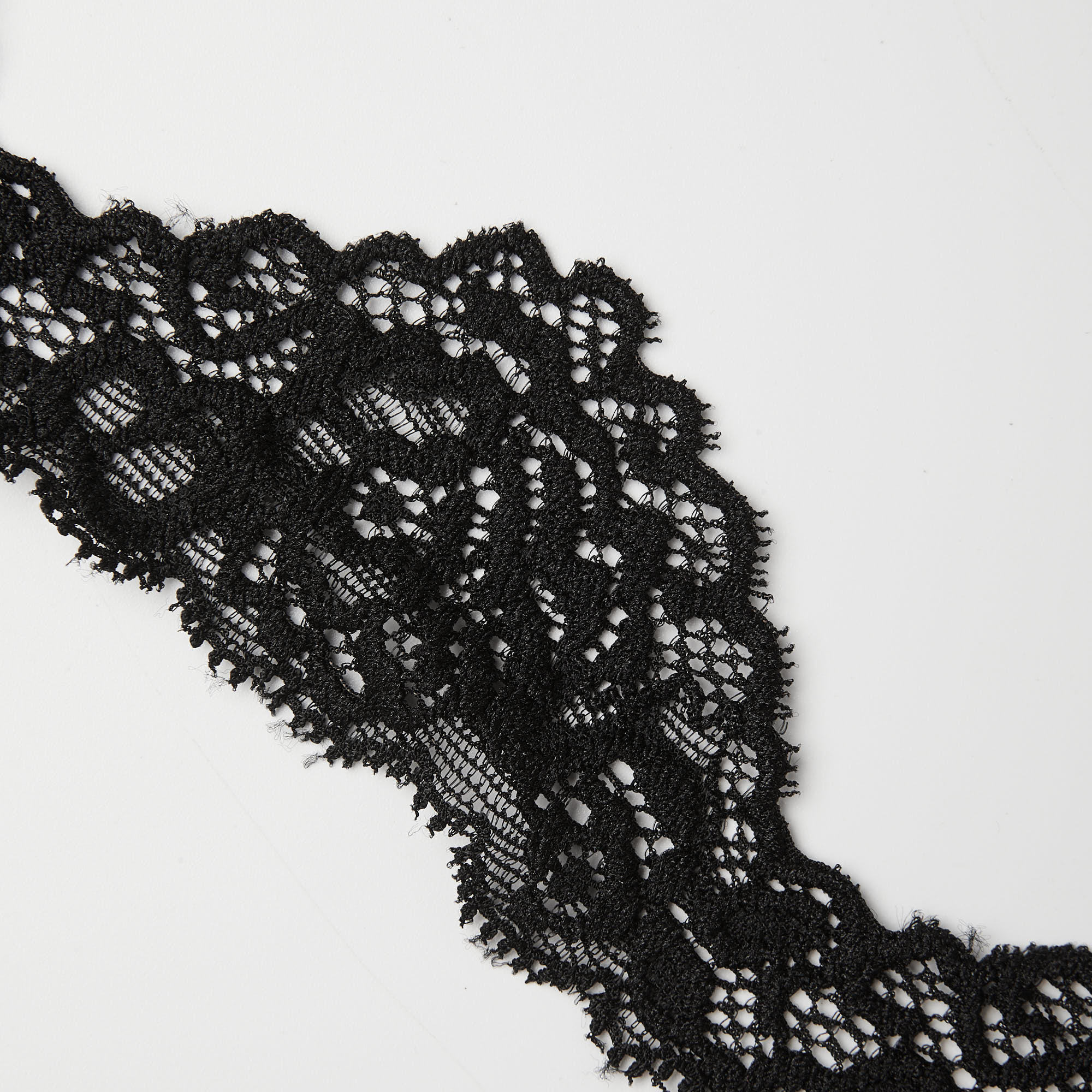 Кружево эластичное узкое 6885 (Черный, Стандарт, БП)