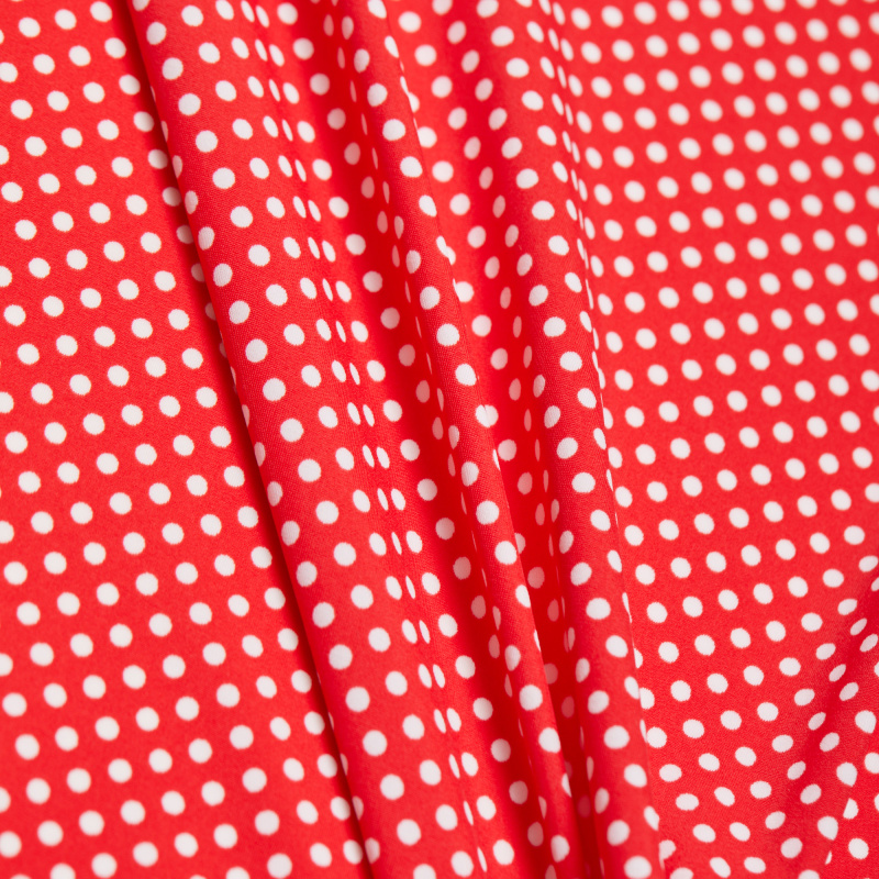 Микрофибра принт STT001P (Красный, горох, БП)