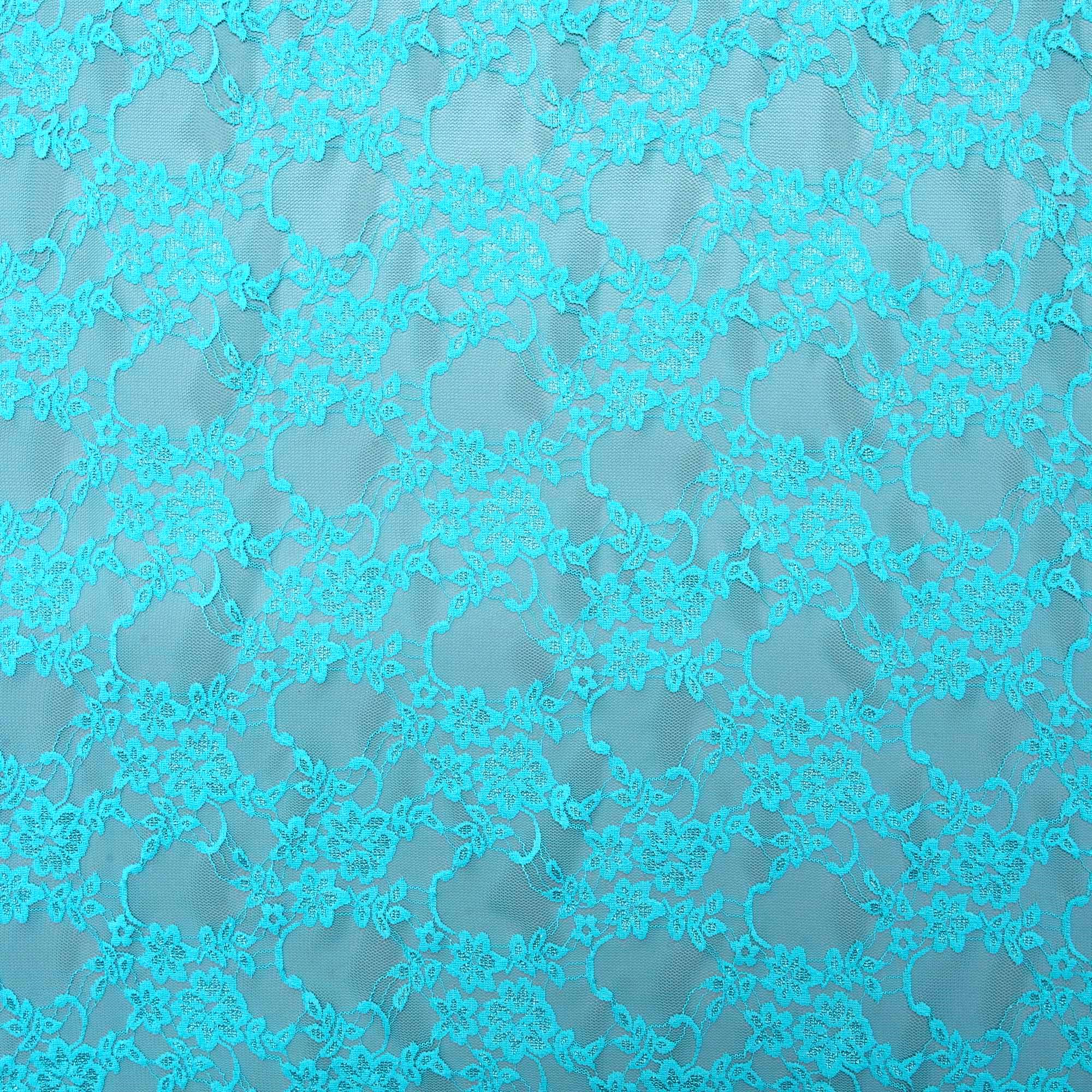 Кружевное Эластичное Полотно L042020D (Бирюзовый, Q150422150, БП)