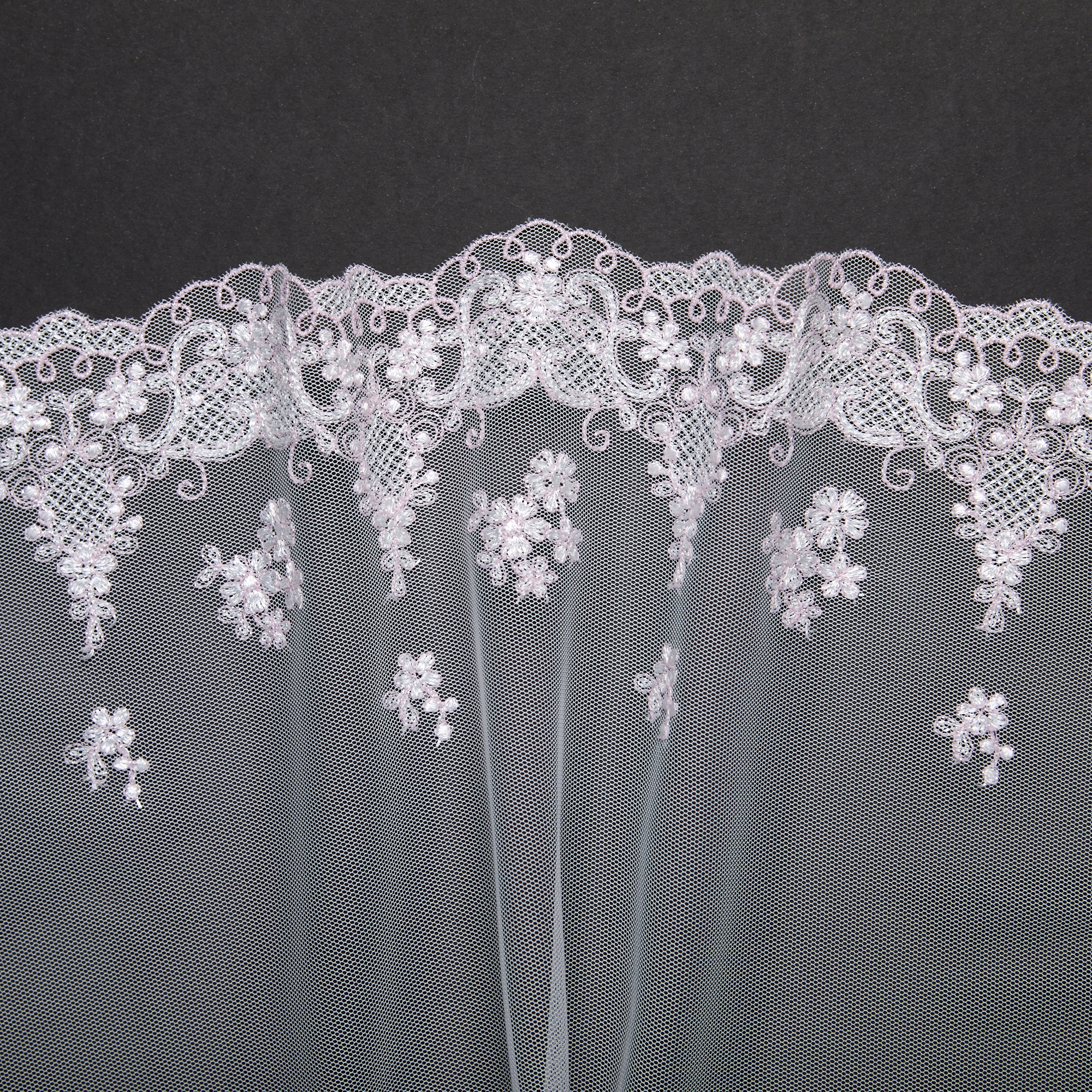 Вышивка на сетке неэластичной узкая HA-01105 (Айвори, Col.A, БП)