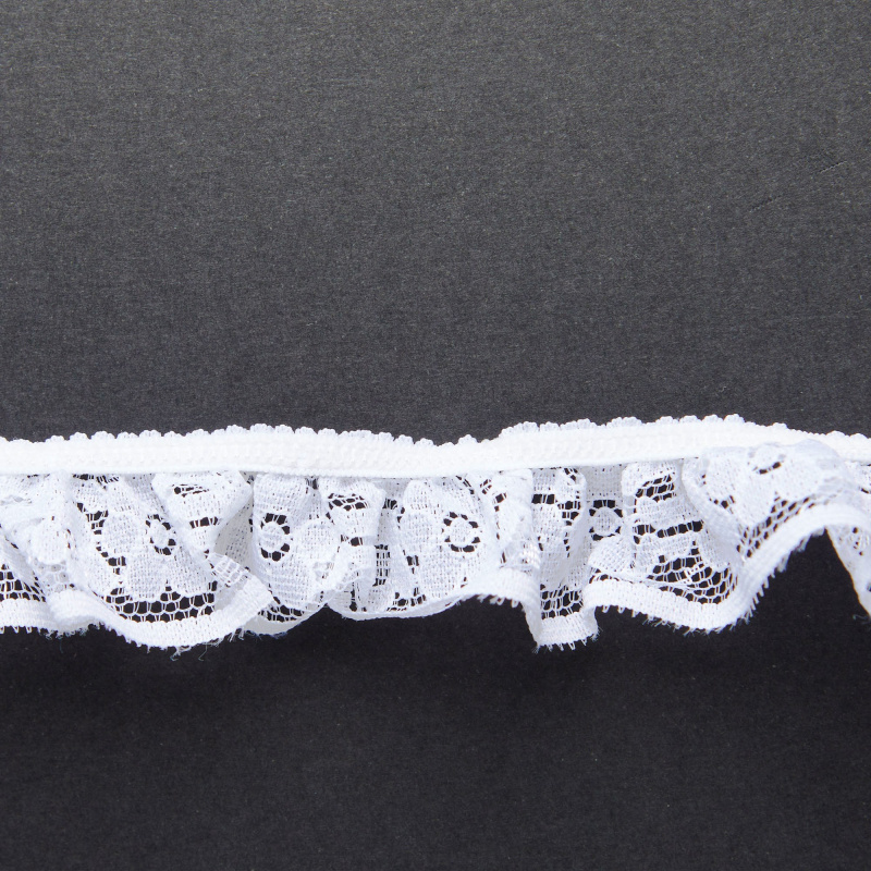 Кружево Эластичное Узкое 175740 (Белый, Стандарт, БП)