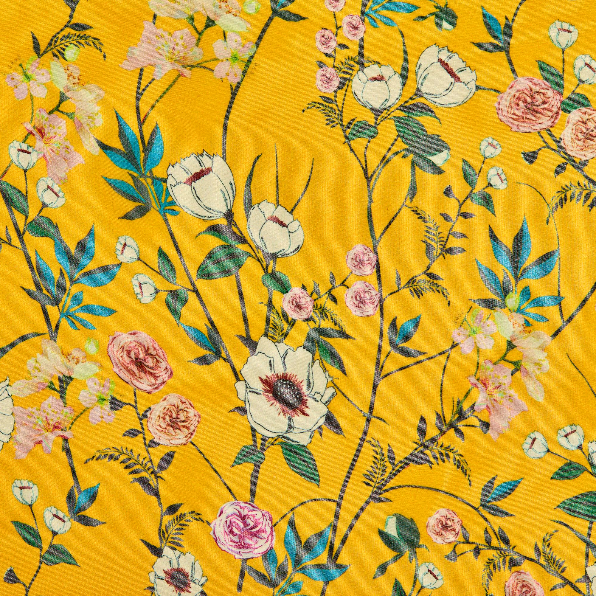 Шелк принт wh10146-8a (Желтый, YELLOW FLORA, БП)