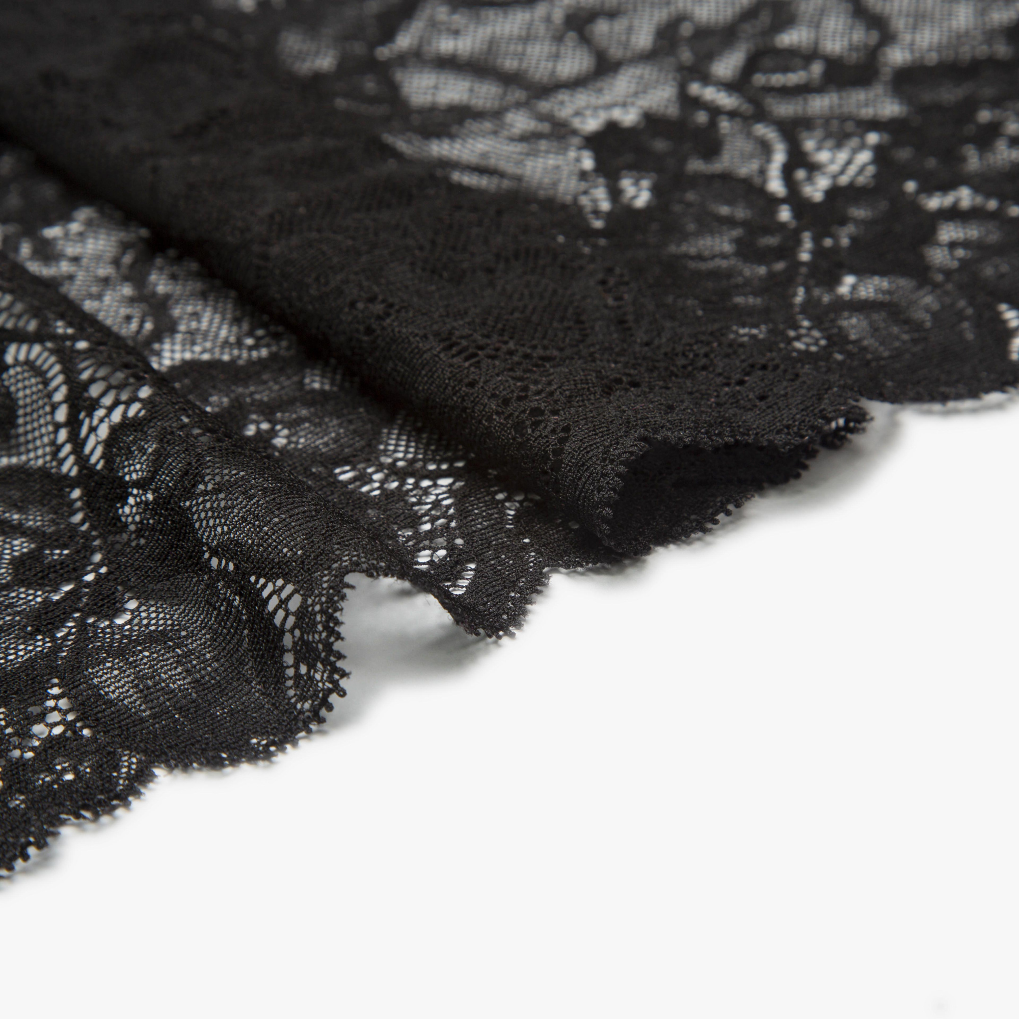 Кружево эластичное nes0006 (Черный, Стандарт, БП)