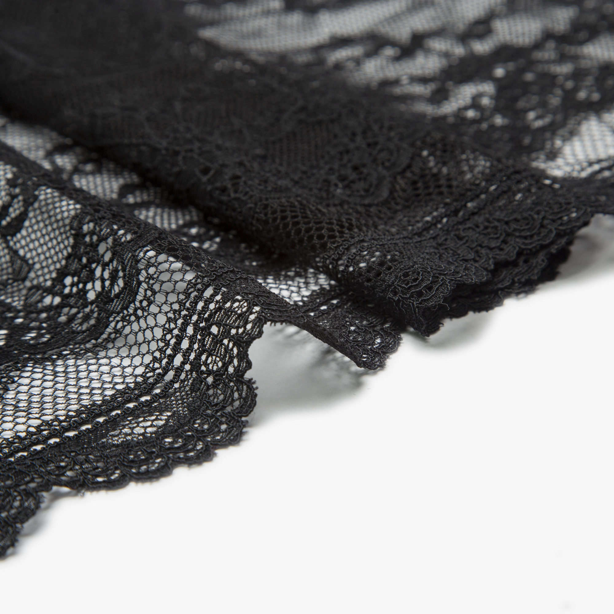 Кружево Эластичное HR850M (Черный, Стандарт, БП)