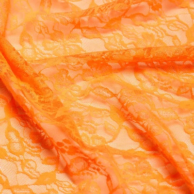 Кружевное Эластичное Полотно L02116D (Оранжевый, neon orange, БП)
