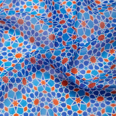 Шелк принт wh10146-8a (Голубой, MAROCCO/BLUE, БП)