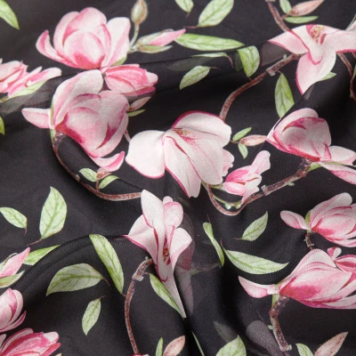 Шелк принт wh10146-8a (Черный, MAGNOLIA, БП)