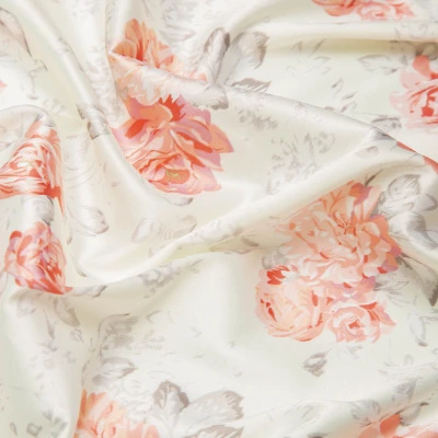 Сатин Эластичный Принт W20-13B P (Желтый, rose print, БП)