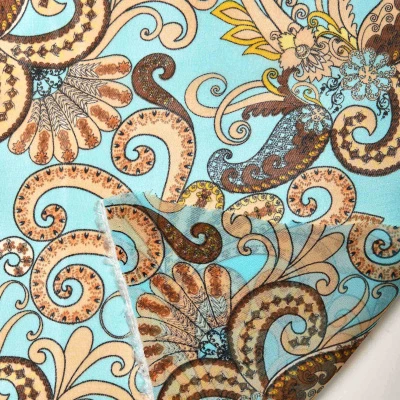 Шелк принт wh10146-8a (Голубой, Paisley blue, БП)