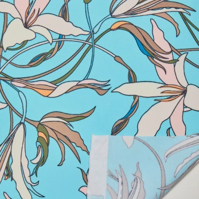 Микрофибра принт stt163fp (Голубой, Lilies/Blue, БП)